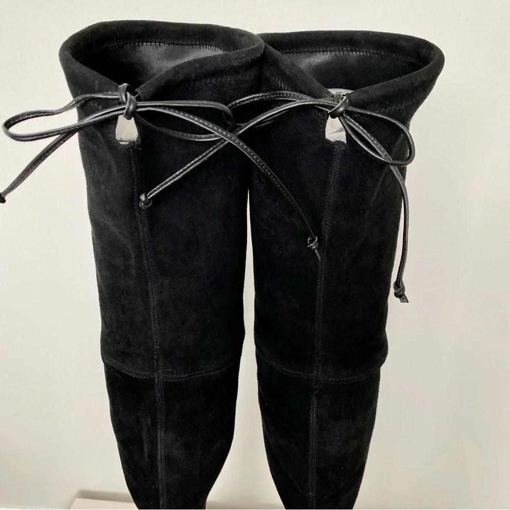 Stuart Weitzman NWT Over-The-Knee Black Suede Boots Size 7